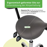 Sattelhocker Sola mit Rückenlehne | Rollhocker