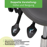 Sattelhocker Sola mit Rückenlehne | Rollhocker