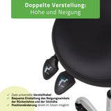 Sattelhocker Sola mit Rückenlehne | Rollhocker