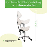 Sattelhocker Sola mit Rückenlehne | Rollhocker