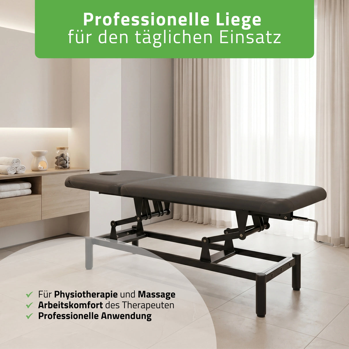 Stationäre Massageliege Vigo 2  | mit Kurbelverstellung