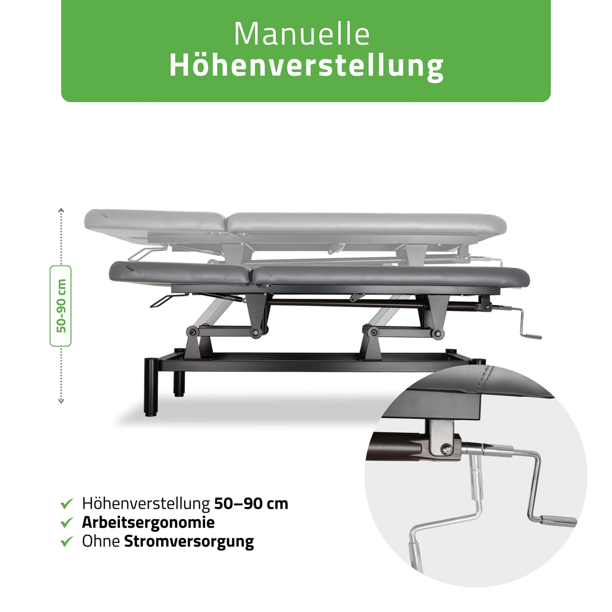 Stationäre Massageliege Vigo 2  | mit Kurbelverstellung