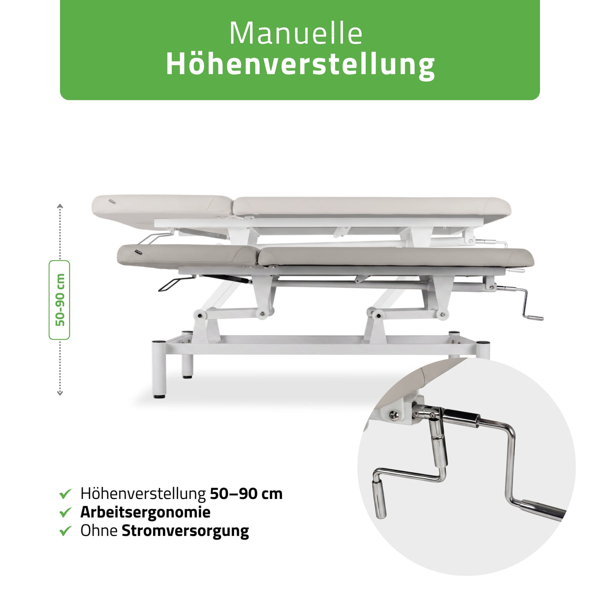 Stationäre Massageliege Vigo 2  | mit Kurbelverstellung